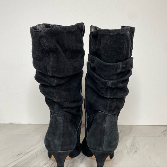 Schutz Ashlee Black Suede Slouch Heeled Boot 11B - Picture 5 of 16